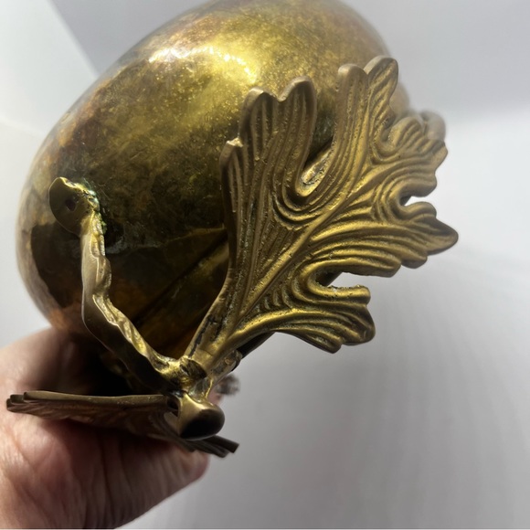 Gorgeous large Oak Leaf oval brass planter/display bowl - Picture 3 of 12